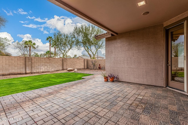 view of patio / terrace featuring a fenced backyard