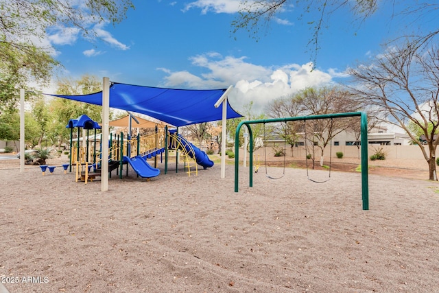 view of community jungle gym