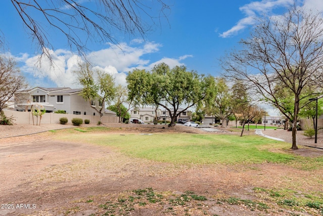 view of yard featuring fence