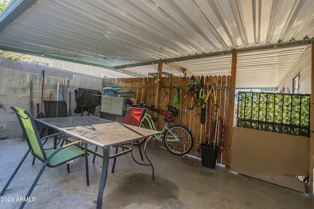 view of patio / terrace with fence and outdoor dining area