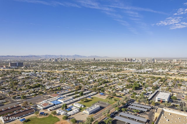 aerial view with a mountain view