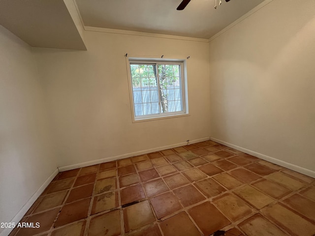 1618 W Vernon Ave, Phoenix, AZ 85007 - unfurnished room featuring ceiling fan, ornamental molding, and baseboards