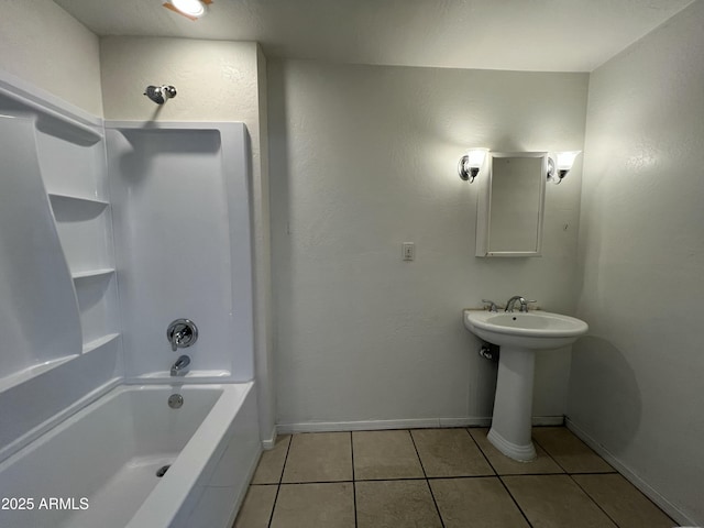 1618 W Vernon Ave, Phoenix, AZ 85007 - bathroom with tile patterned floors, baseboards, shower / tub combination, and a sink