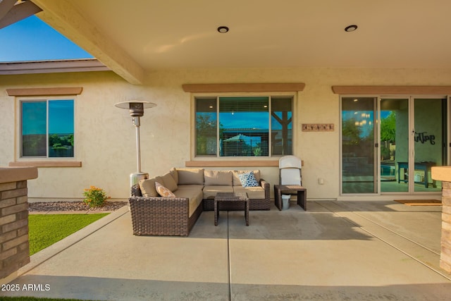 view of patio with an outdoor living space