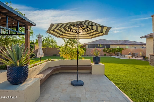 view of patio with a fenced backyard