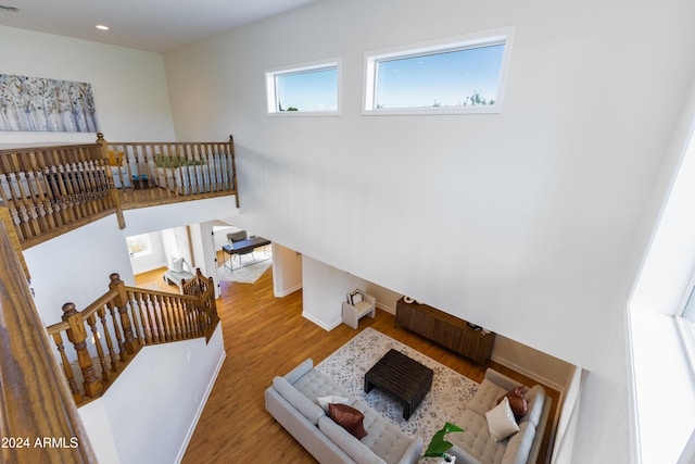 living room featuring hardwood / wood-style flooring