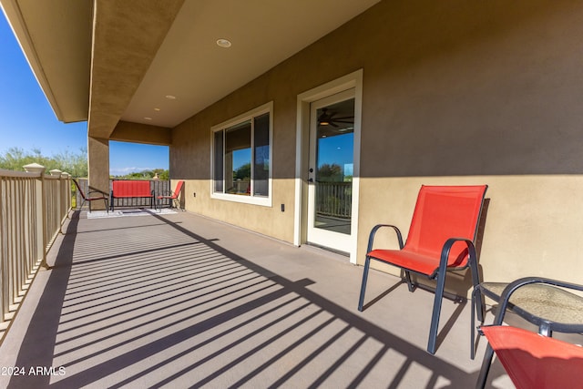 view of patio with a balcony