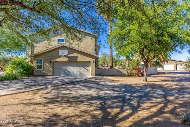 view of front of house with a garage