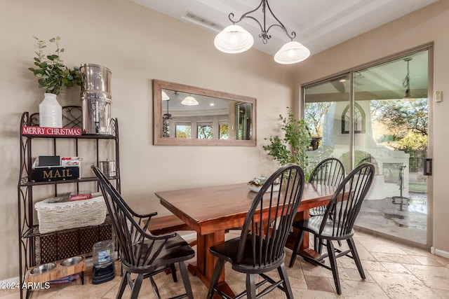 view of dining room