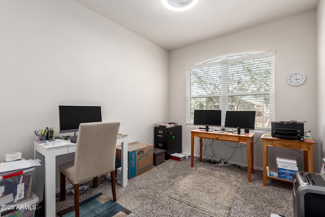 office area with carpet floors