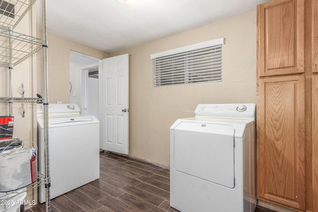 2938 N 18th Ave, Phoenix, AZ 85015 - washroom with washer and clothes dryer and dark wood finished floors