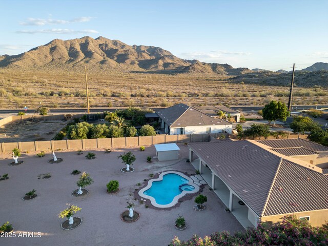 7969 S 172nd St, Queen Creek, AZ 85142 - view of subject property with a mountainous background and a pool