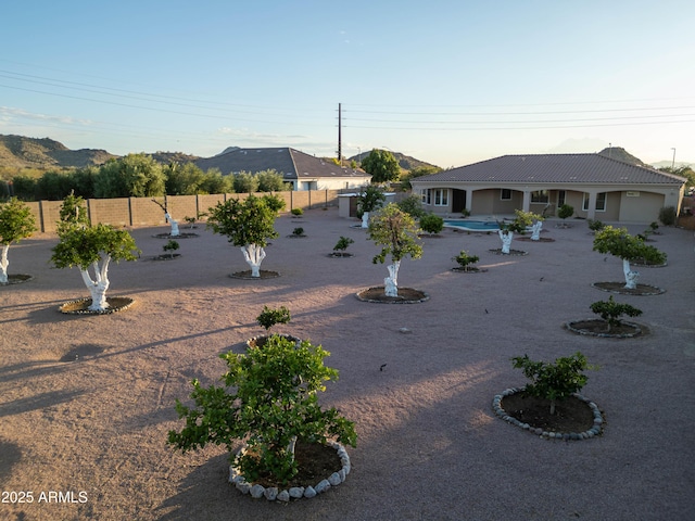 7969 S 172nd St, Queen Creek, AZ 85142 - view of yard with fence and a mountain view