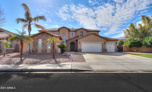 view of front of property featuring a garage