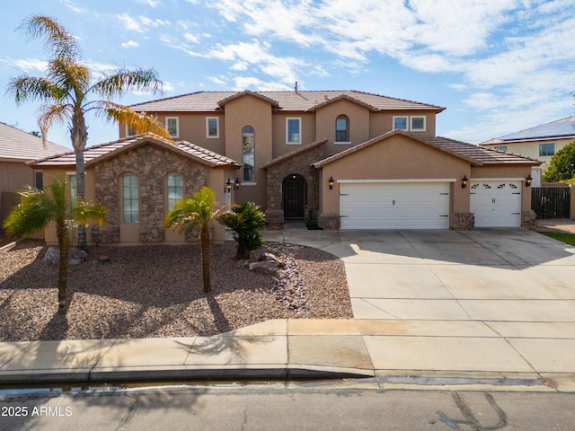 view of front of house with a garage