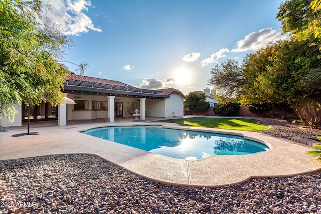 view of pool featuring a patio area