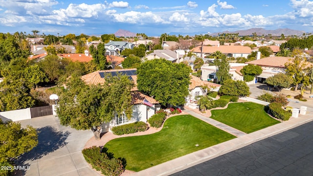 aerial view featuring a mountain view