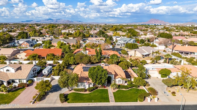 aerial view featuring a mountain view