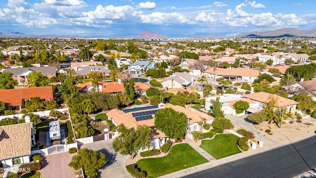 aerial view featuring a mountain view