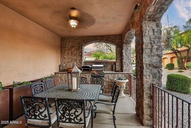 7751 E Golden Eagle Cir, Gold Canyon, AZ 85118 - view of patio with outdoor dining area and area for grilling