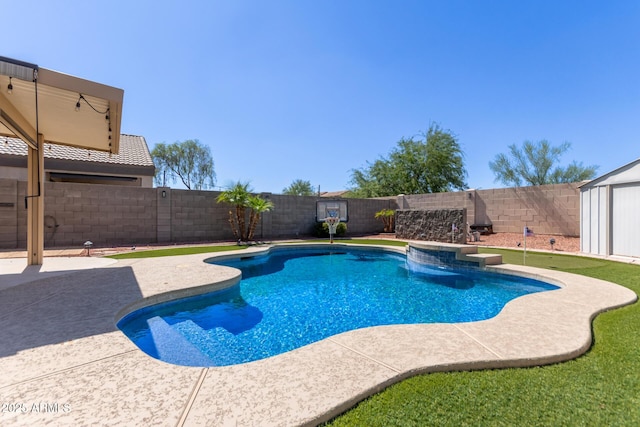 12132 W Caribbean Ln, El Mirage, AZ 85335 - view of swimming pool featuring a fenced backyard and a patio