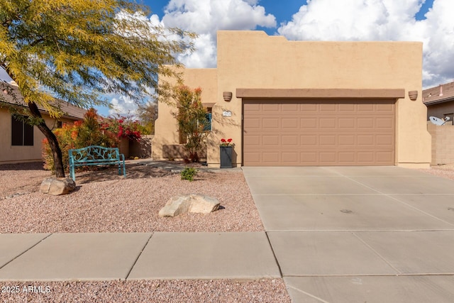 adobe home with a garage