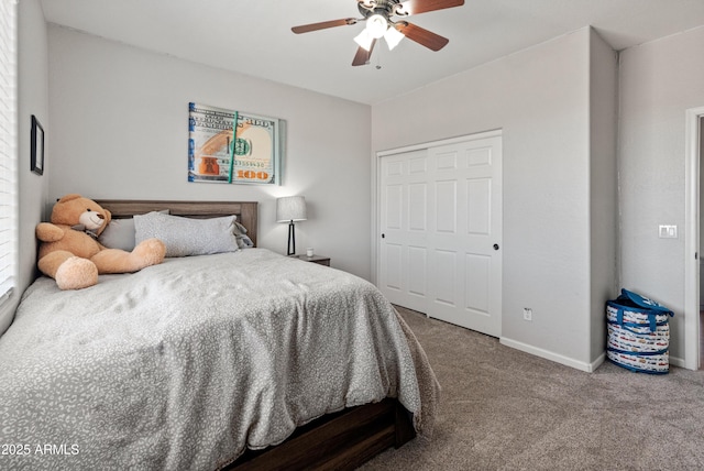 4418 W Yoosooni Dr, New River, AZ 85087 - carpeted bedroom with ceiling fan and a closet