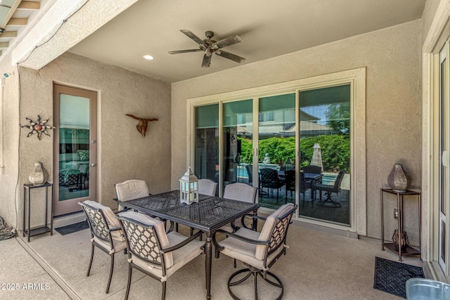 9922 E Thunderbolt Ave, Mesa, AZ 85212 - view of patio with ceiling fan and outdoor dining area