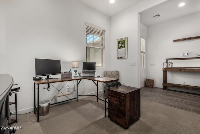 9922 E Thunderbolt Ave, Mesa, AZ 85212 - office area featuring baseboards, recessed lighting, and carpet flooring