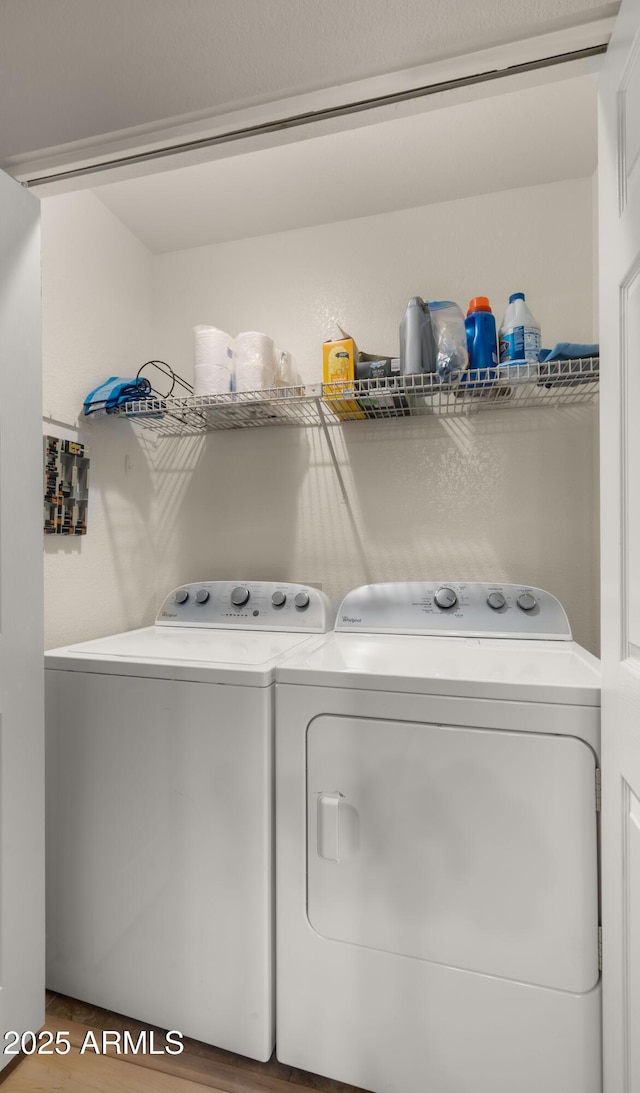 1910 E Citation Ln, Tempe, AZ 85284 - washroom featuring washing machine and clothes dryer and wood finished floors
