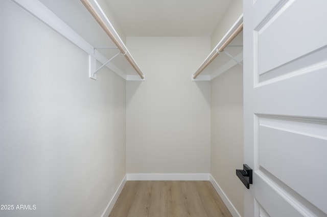 spacious closet with light wood-style flooring