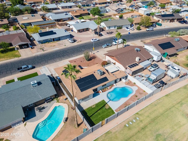 aerial view with a residential view