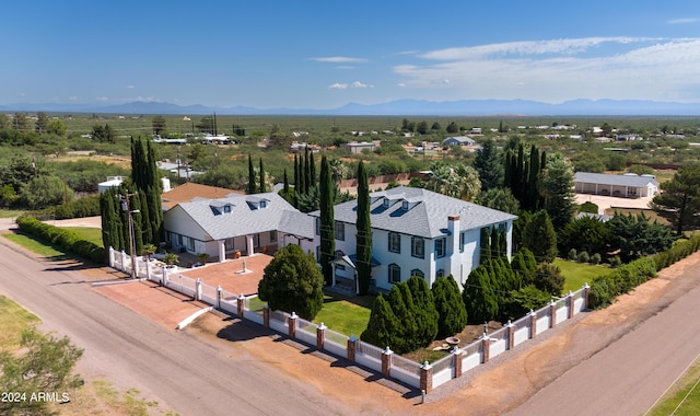 aerial view with a mountain view