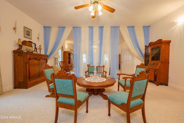 sitting room featuring ceiling fan