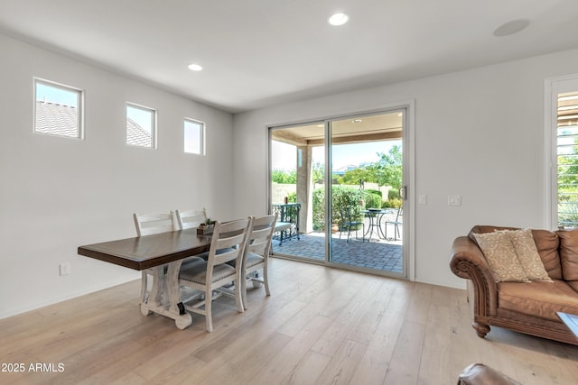 4279 N Spyglass Dr, Florence, AZ 85132 - dining space featuring recessed lighting, light wood-style floors, and plenty of natural light