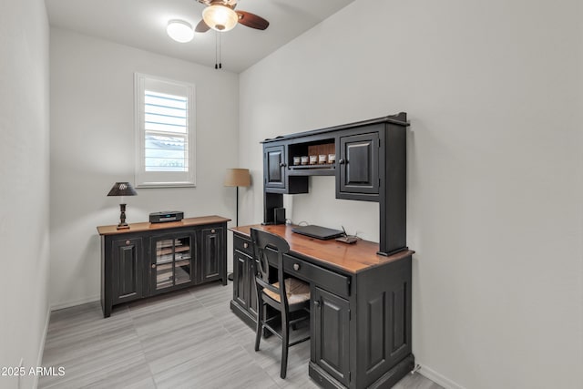 4279 N Spyglass Dr, Florence, AZ 85132 - office featuring a ceiling fan and baseboards