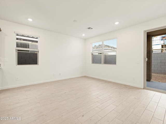 empty room featuring light wood-type flooring