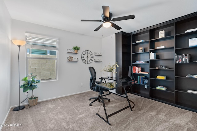 654 E Buckingham Ave, Gilbert, AZ 85297 - carpeted office featuring a ceiling fan and baseboards