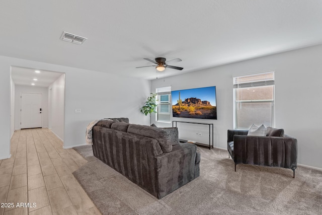 654 E Buckingham Ave, Gilbert, AZ 85297 - living room with ceiling fan and baseboards
