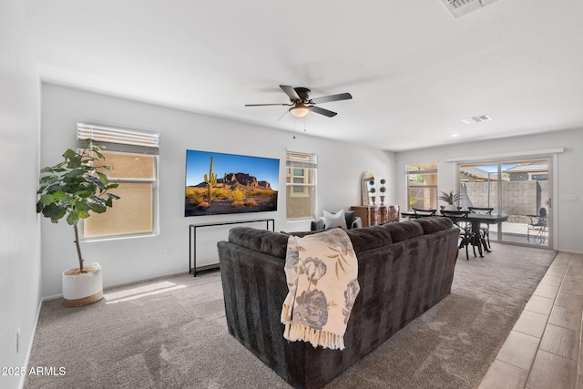 654 E Buckingham Ave, Gilbert, AZ 85297 - living room with a ceiling fan and baseboards