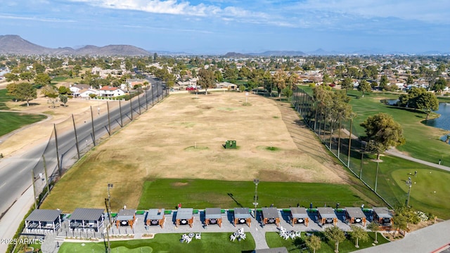 aerial view with a mountain view