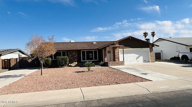 ranch-style house featuring a garage