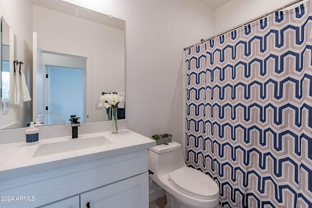 bathroom with toilet and vanity