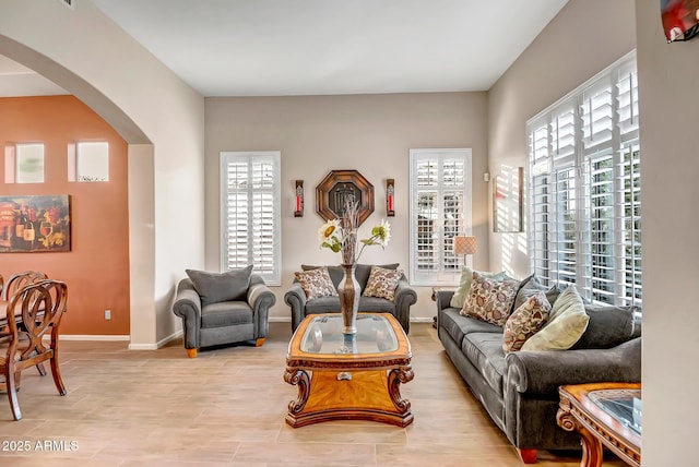 living room with a healthy amount of sunlight