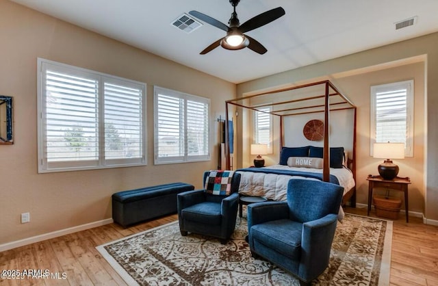 707 Lunar View Way, Chino Valley, AZ 86323 - bedroom featuring baseboards, light wood finished floors, and ceiling fan