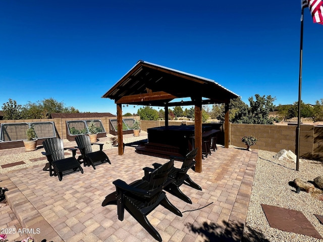 707 Lunar View Way, Chino Valley, AZ 86323 - fenced backyard with a hot tub, a gazebo, and a patio
