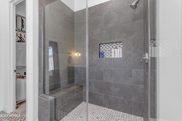 bathroom featuring walk in shower