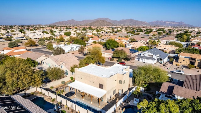 bird's eye view with a mountain view