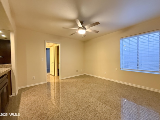 unfurnished bedroom with ceiling fan