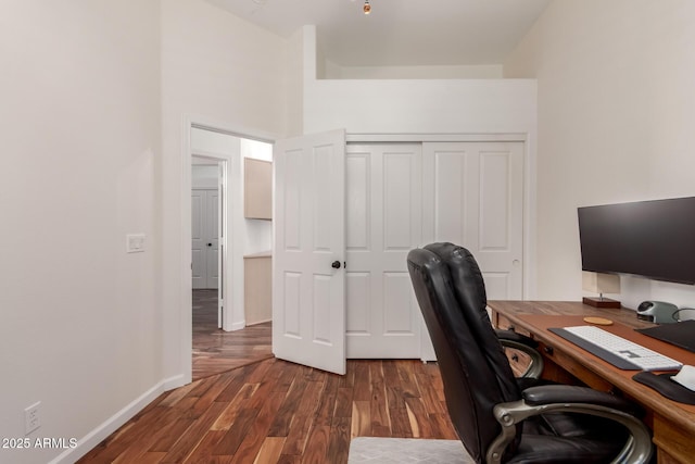 1022 S Butte Ln, Gilbert, AZ 85296 - home office featuring dark wood-style floors